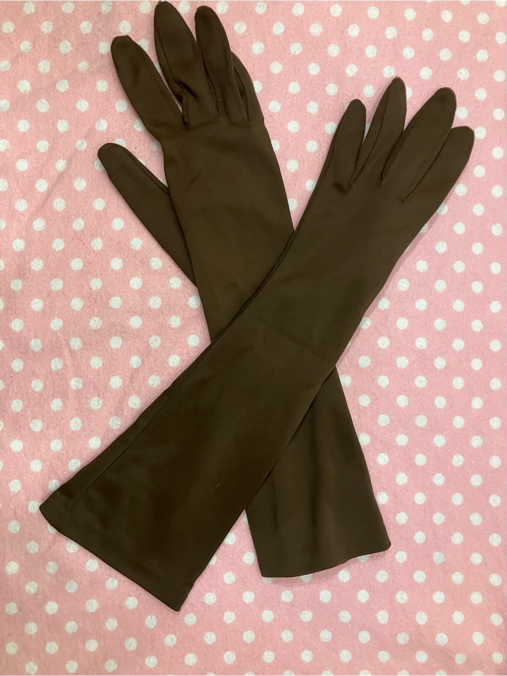 Vintage Brown Ladies Gloves 7